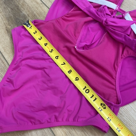 Bar III Cowl Neck Monokini hot pink one piece bathing‎ suit backless - Picture 14 of 14